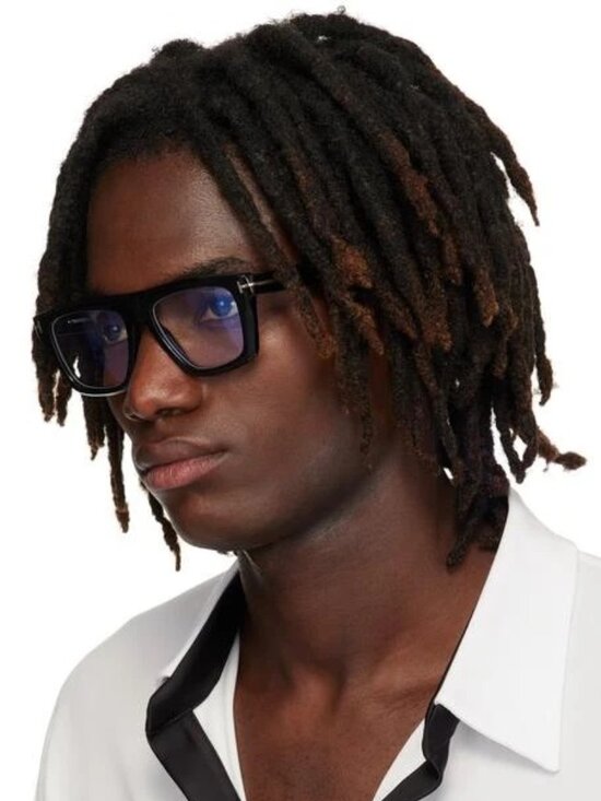 Tom Ford Women Eyeglasses Black Blue Block Rectangle FT6059-B 001 NEW AUTHENTIC main image 9
